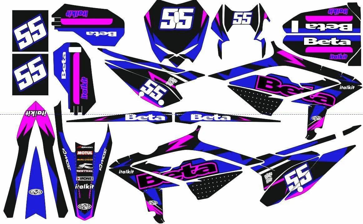 Beta 50 RR 2021-2025 Deco Kit - PINK & BLUE