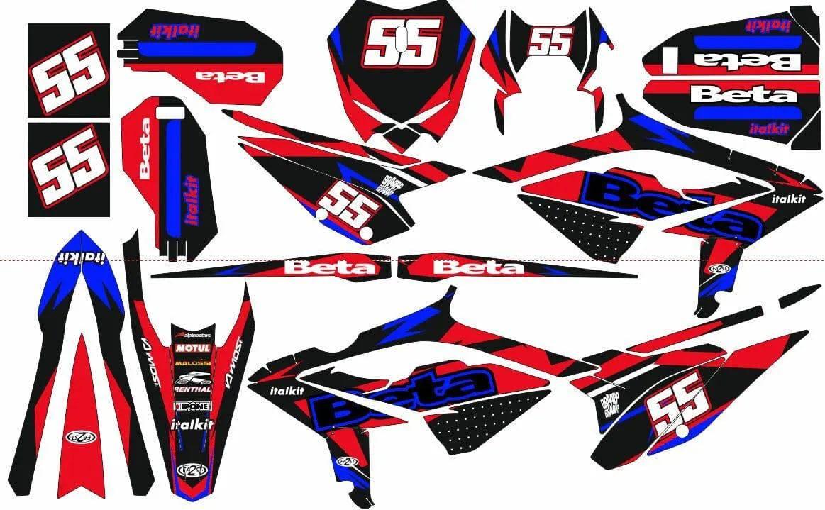 Kit Déco Beta 50 RR 2021-2025 - RED & BLUE