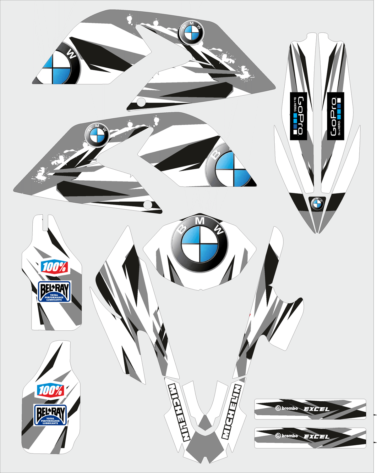 graphics kit GREY - BMW G 650 X Challenge