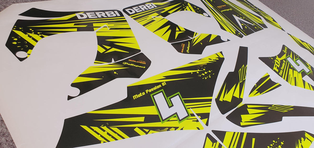 DERBI fairing decoration kit Victoria Bull Tun'R (FLUO, CHROME optional)