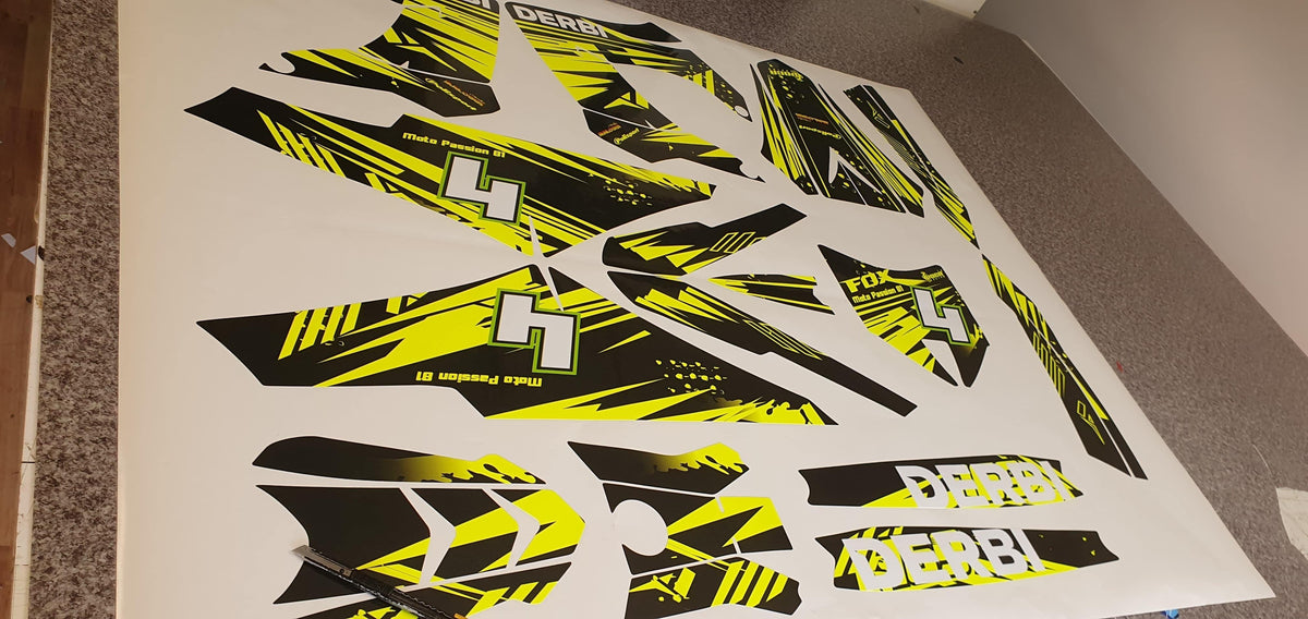 DERBI fairing decoration kit Victoria Bull Tun'R (FLUO, CHROME optional)