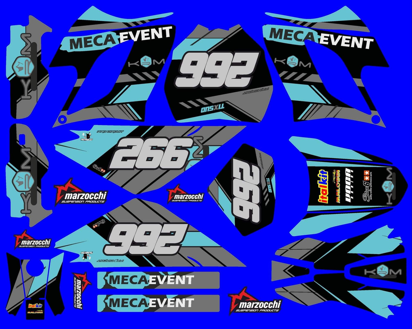 kit grafiche DERBI DRD RACING 2004-2009 - MECA TURCHESE