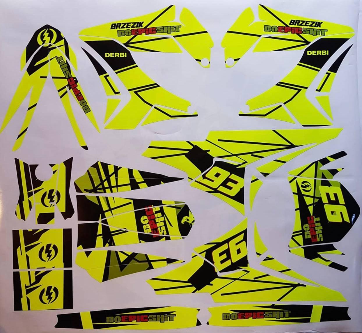 Kit Déco DERBI PLASTIQUE TNT (FLUO EN OPTION)