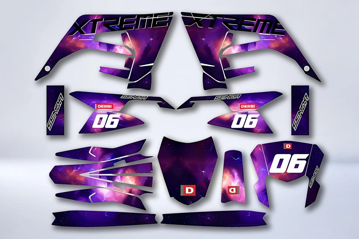 Kit autocolantes DERBI X-TREME / RACING 2018-2024 - GALÁXIA