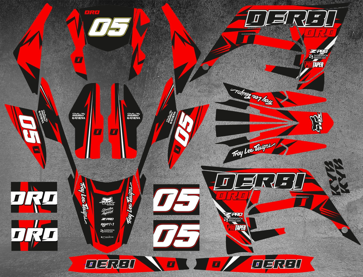 DERBI X-TREME / RACING graphics kit 2018-2024 - RED