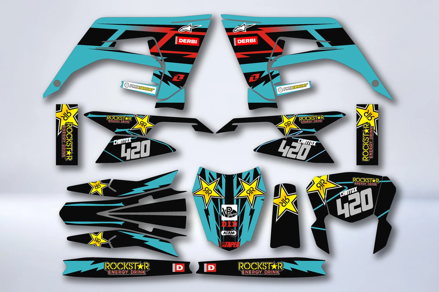 Kit Déco DERBI X-TREME / RACING 2018-2024 - TURQUOISE