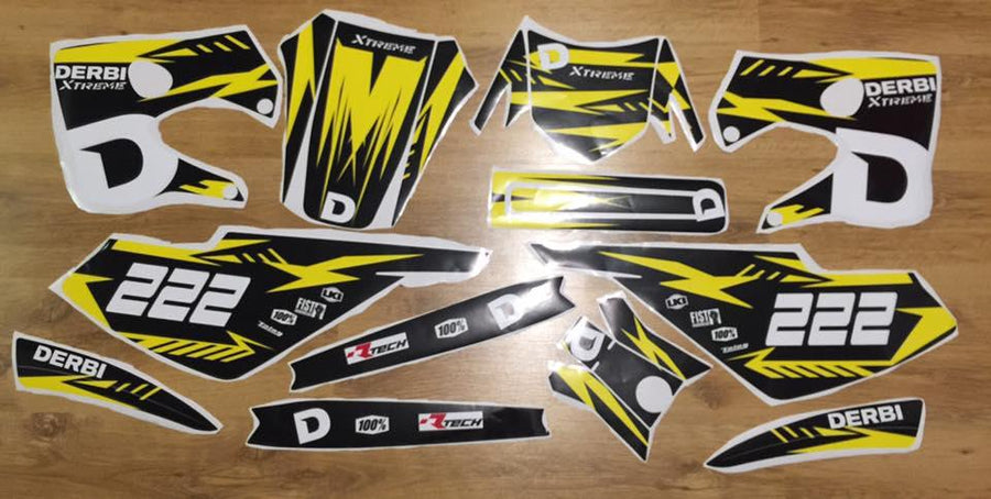 Kit grafiche DERBI XTREME 2003-2004 - YELLOW