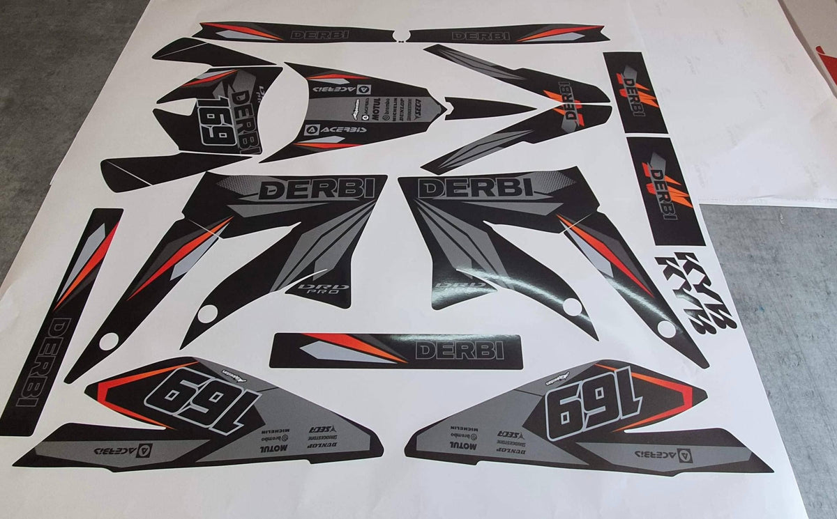 graphics kit DERBI X-TREME / RACING 2011-2017 - GREY
