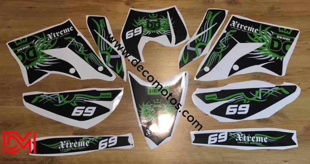 Kit Deco DERBI X-TREME / RACING 2011-2017 - KING GREEN