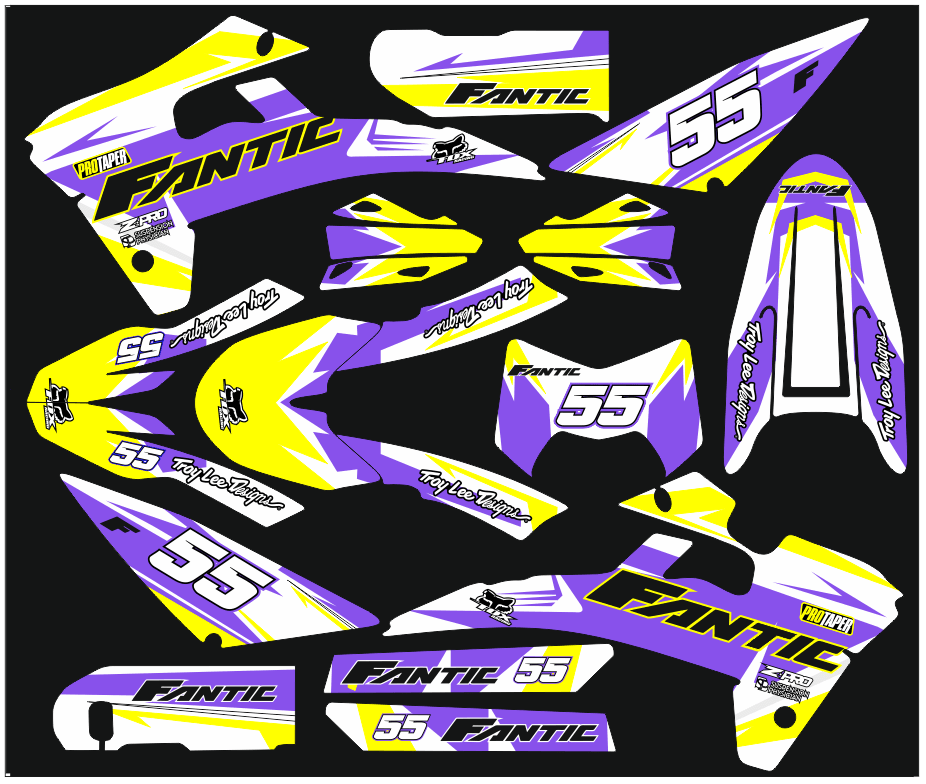 Kit Déco Fantic 50/125 XM / XE 2017-2022 - PURPLE YELLOW