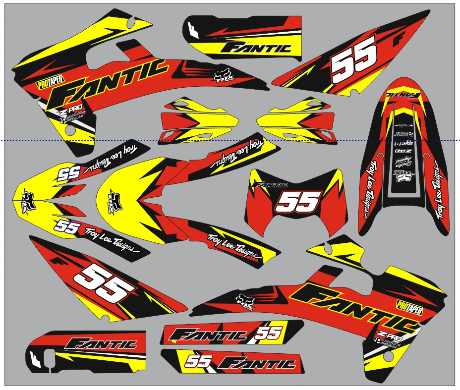 Fantic 50/125 XM / XE 2017-2022 graphics kit - RED YELLOW