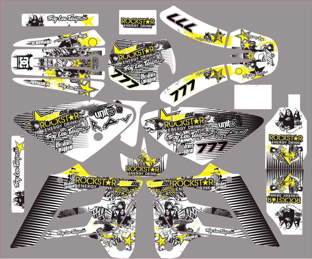 GAS GAS EC 2002-2006 graphics kit - ROCKSTAR YELLOW