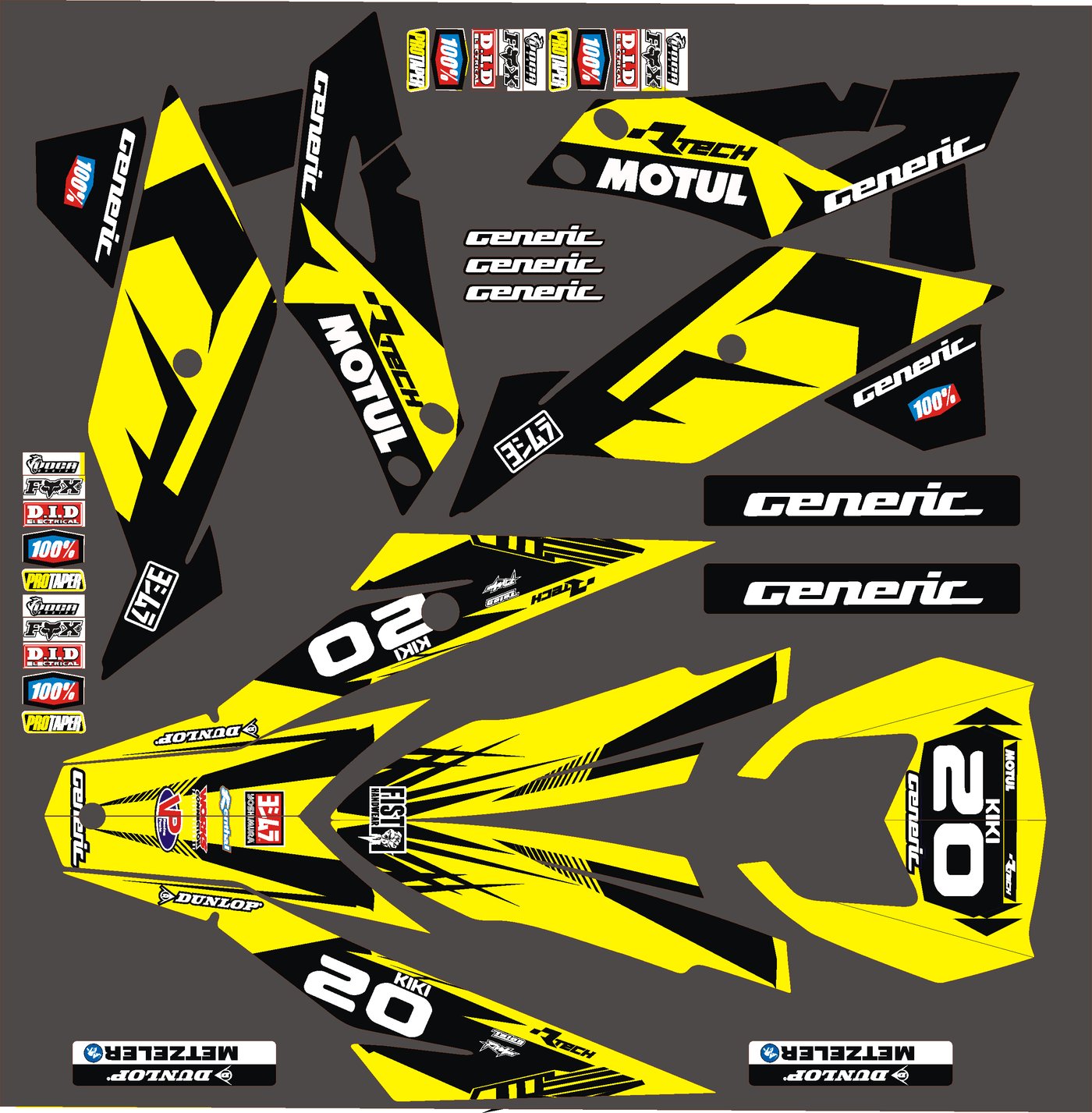 kit grafiche Generic Trigger - JAUNE (non fluo, fluo opzionale)