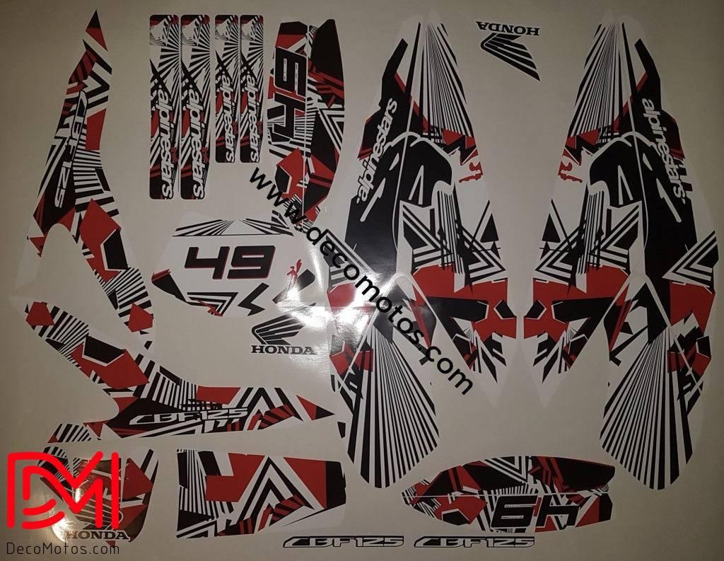 Kit Déco HONDA CBF 125 - WHITE RED