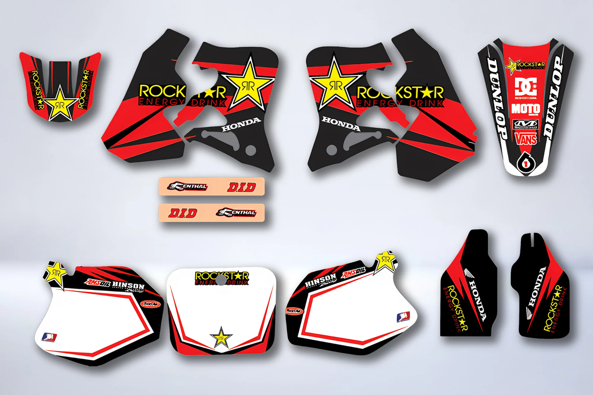 Dekor-Kit HONDA CR 125-250 1995-1997 - ROCKSTAR ROT
