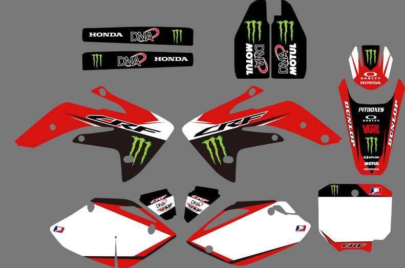 Kit Déco HONDA CRF 150 2007-2018 MONSTER GREEN RED #2