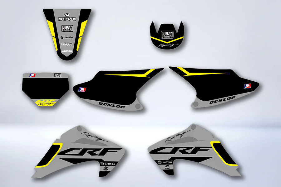 Kit Déco HONDA CRF 150-230 TRAIL 2003-2007 - GREY YELLOW