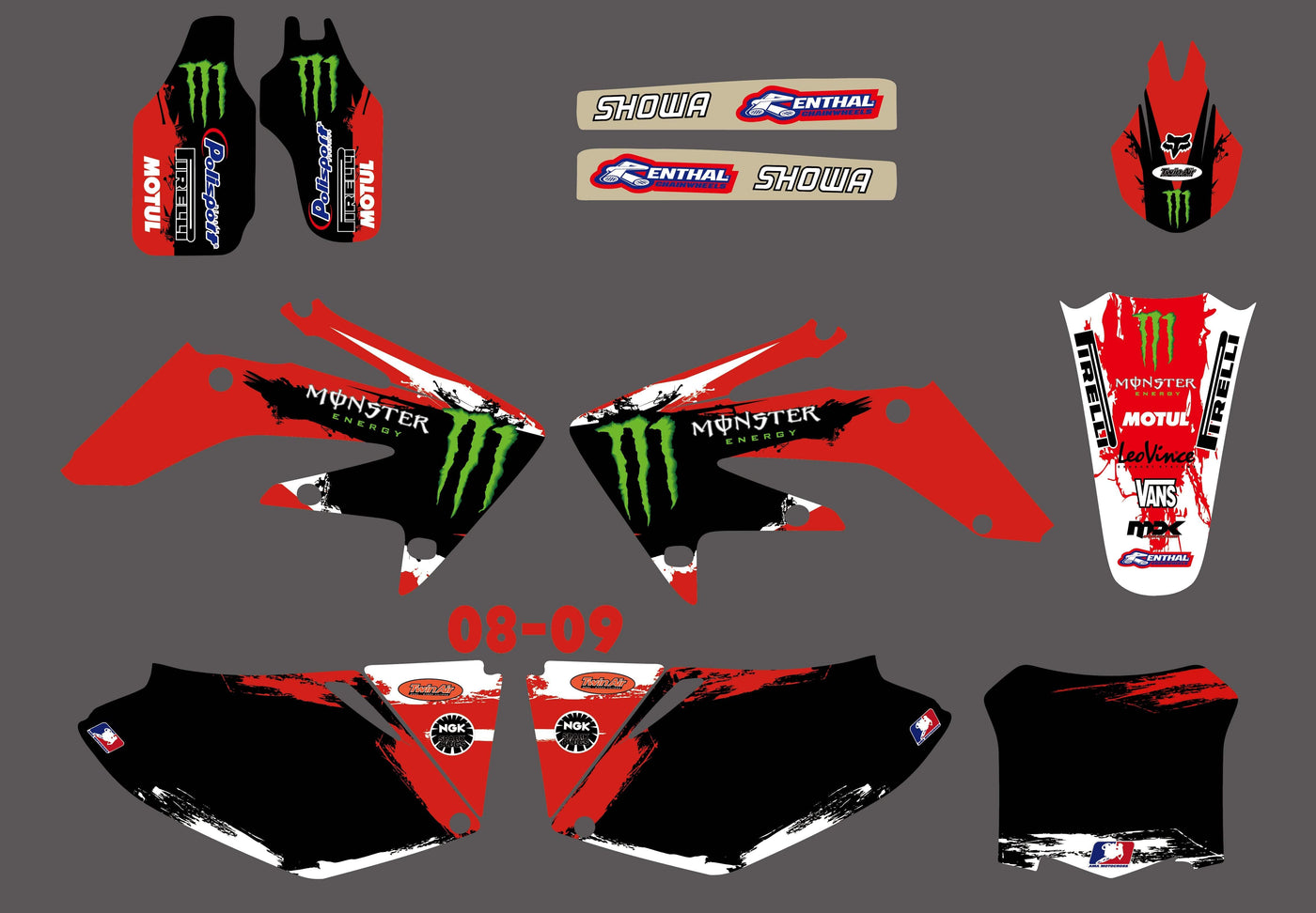 Kit déco HONDA CRF 250 2004-2009 MONSTER