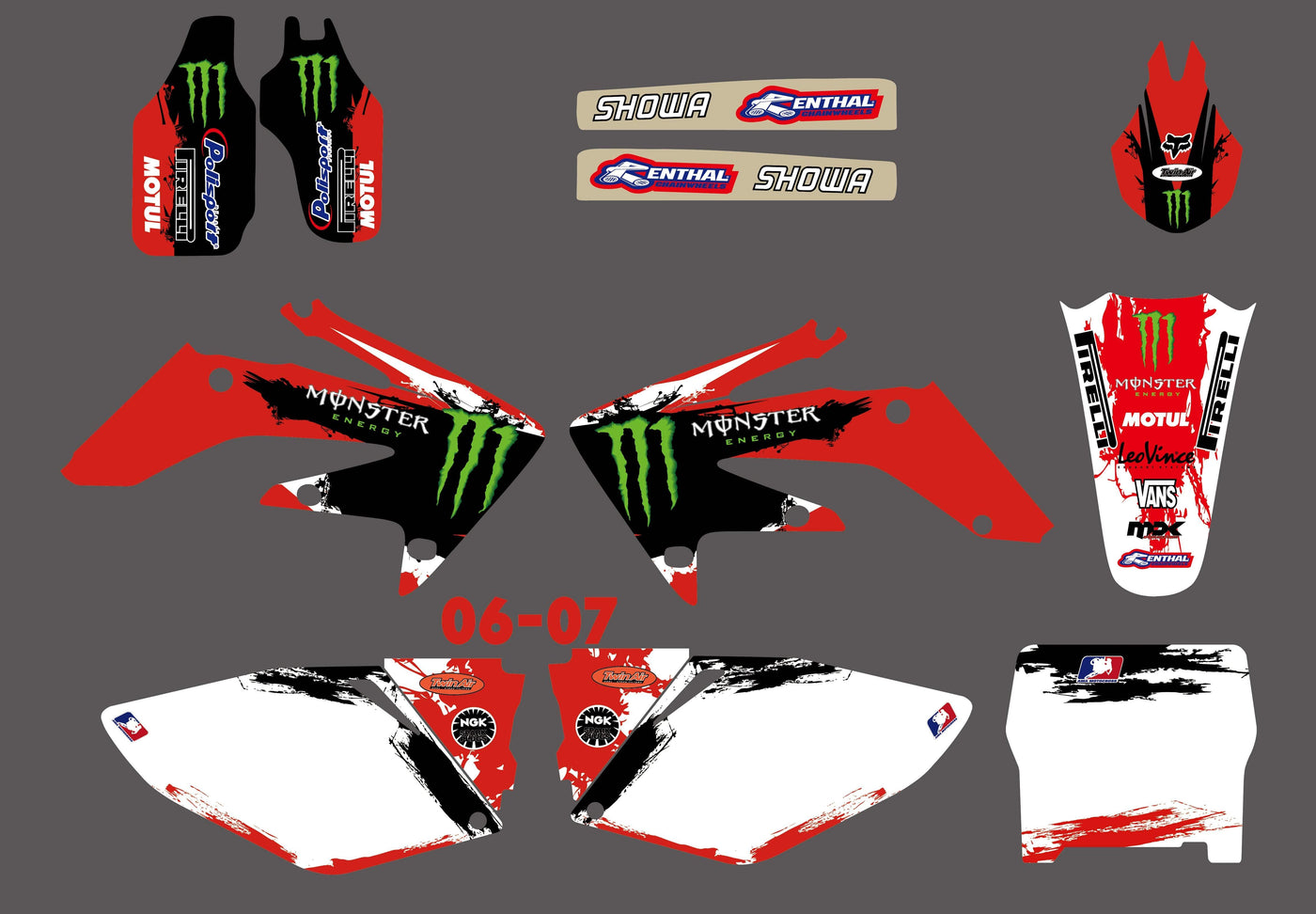 Kit déco HONDA CRF 250 2004-2009 MONSTER