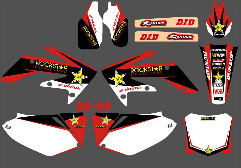 Kit déco HONDA CRF 250 2004-2009 ROCKSTAR RED