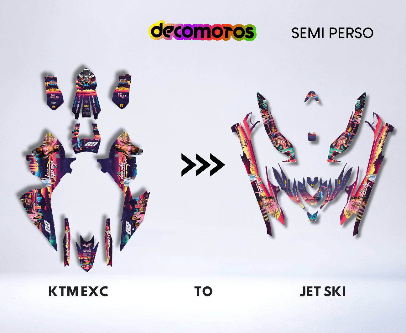 Kit déco HONDA CRF 250 2004-2009 semi-personnalisé