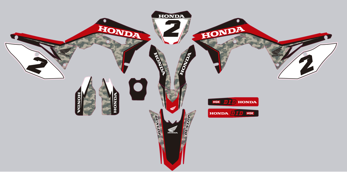Dekorationskit HONDA CRF 450 2017-2020 CRF 250 2018-2021 - CAMO