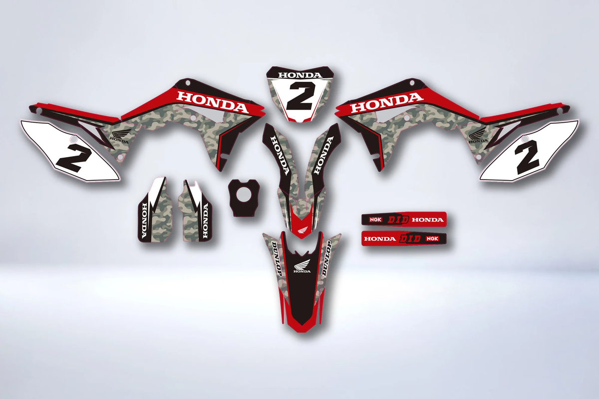 Kit déco HONDA CRF 450 2017-2020 CRF 250 2018-2021 - CAMO