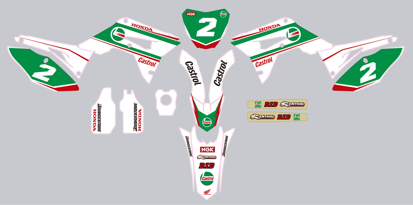 graphics kit HONDA CRF 450 2017-2020 CRF 250 2018-2021 CASTROL