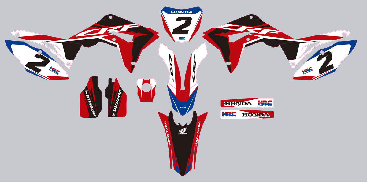 kit gráfico HONDA CRF 450 2017-2020 CRF 250 2018-2021 - ROJO NEGRO AZUL #2