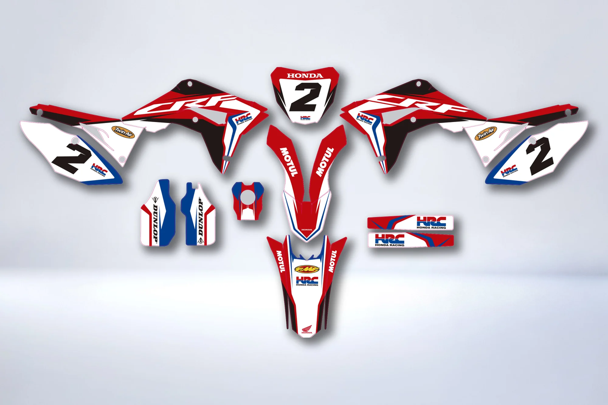 Kit déco HONDA CRF 450 2017-2020 CRF 250 2018-2021 - RED BLACK BLUE