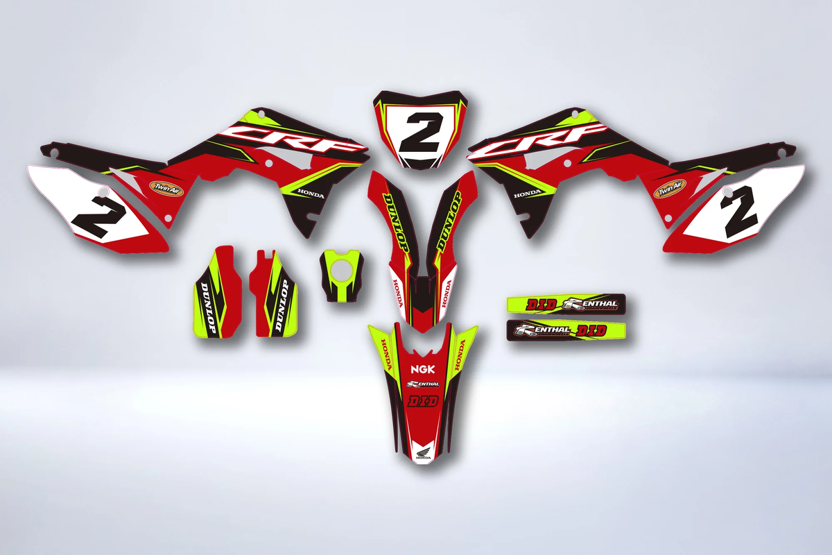 Kit déco HONDA CRF 450 2017-2020 CRF 250 2018-2021 - RED YELLOW