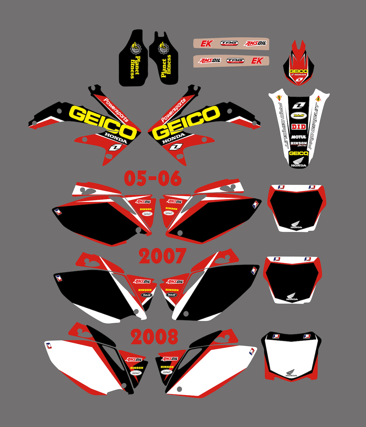 Kit Déco HONDA CRF 450 2005-2008 GEICO #2