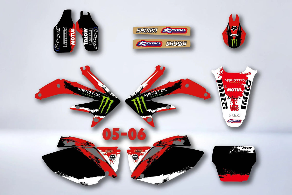Kit de adhesivos HONDA CRF 450 2005-2008 MONSTER RED