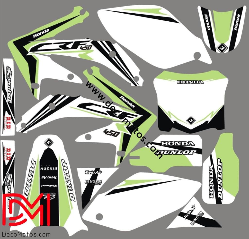Kit Déco HONDA CRF 450 2005-2008 ORIGINE GREEN