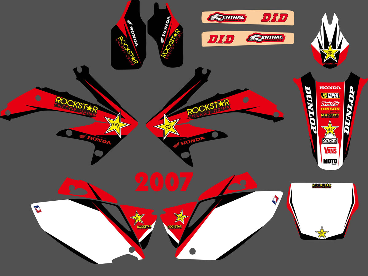 Kit Déco HONDA CRF 450 2005-2008 ROCKSTAR RED #2