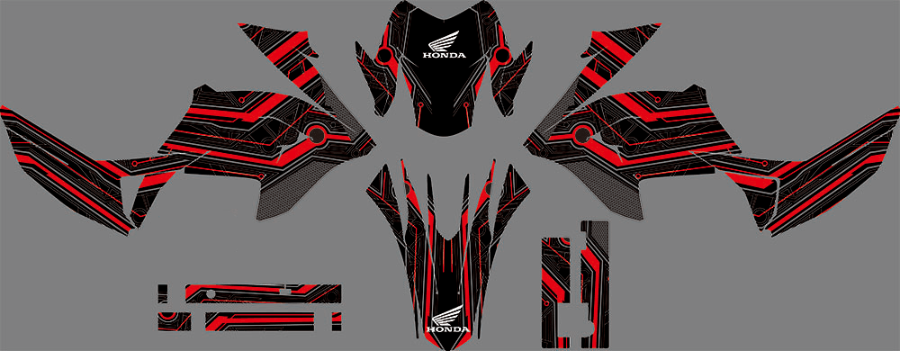 graphics kit HONDA XR 190 L RED
