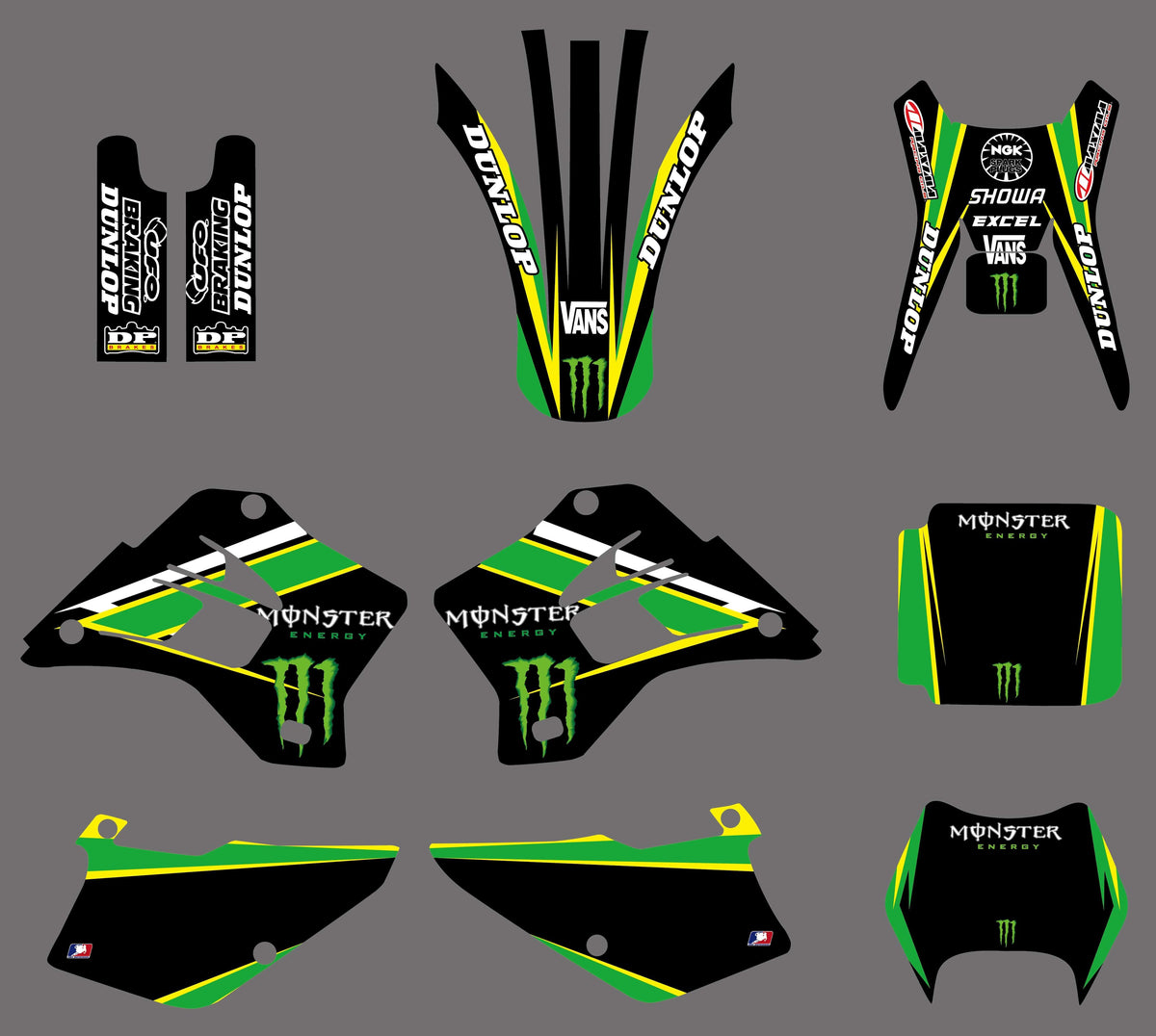 Dekor-Kit KAWASAKI KDX 200-220 1995-2005 MONSTER #3