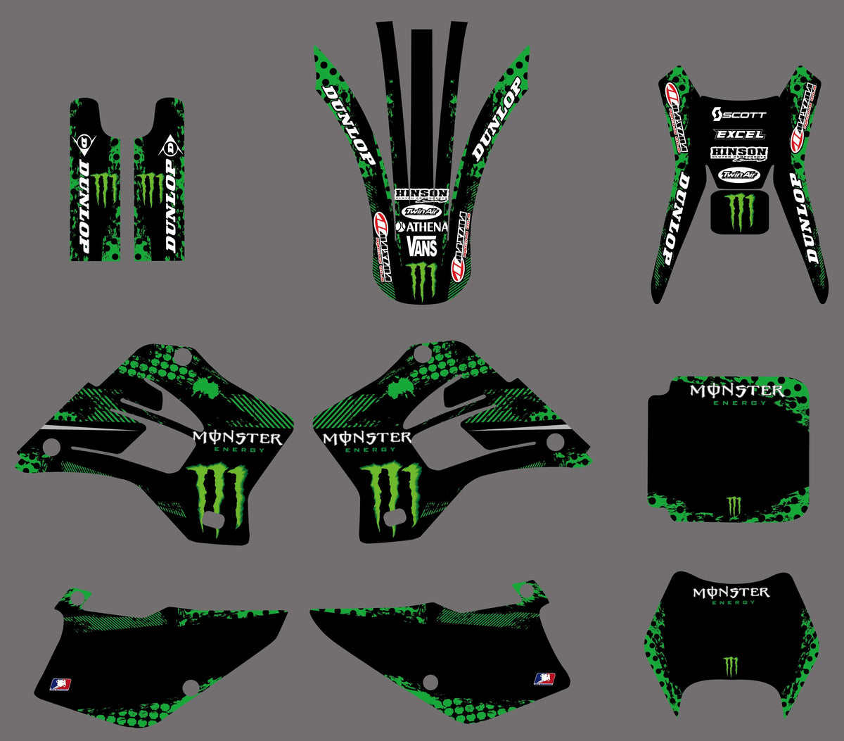 Dekor-Kit KAWASAKI KDX 200-220 1995-2005 MONSTER #4