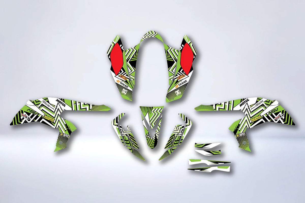 KAWASAKI KFX 450 graphics kit - GREEN WHITE