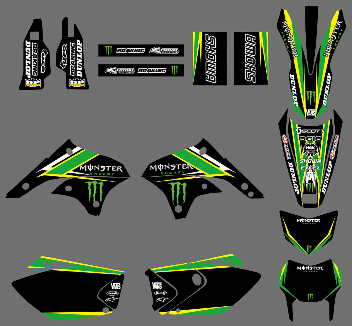 Kit Déco MONSTER #3 - KAWASAKI KLX 450 2008-2018