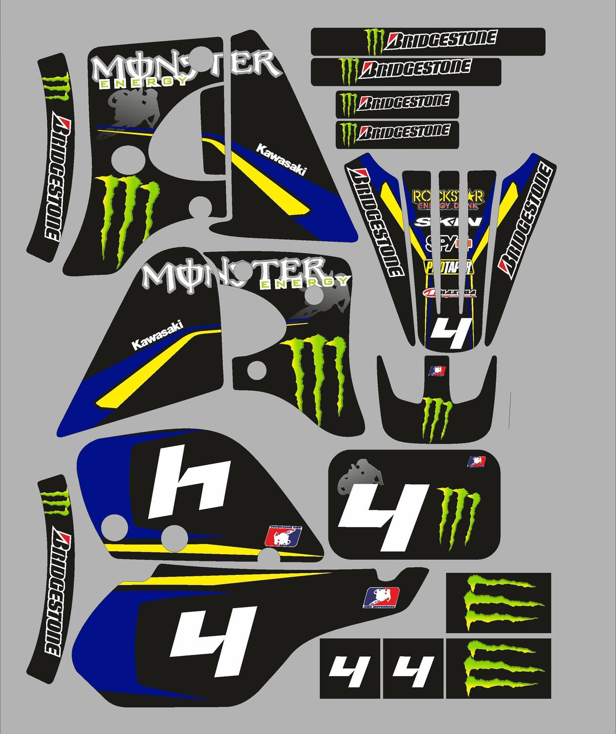 Dekor-Kit KAWASAKI KMX MONSTER BLAU