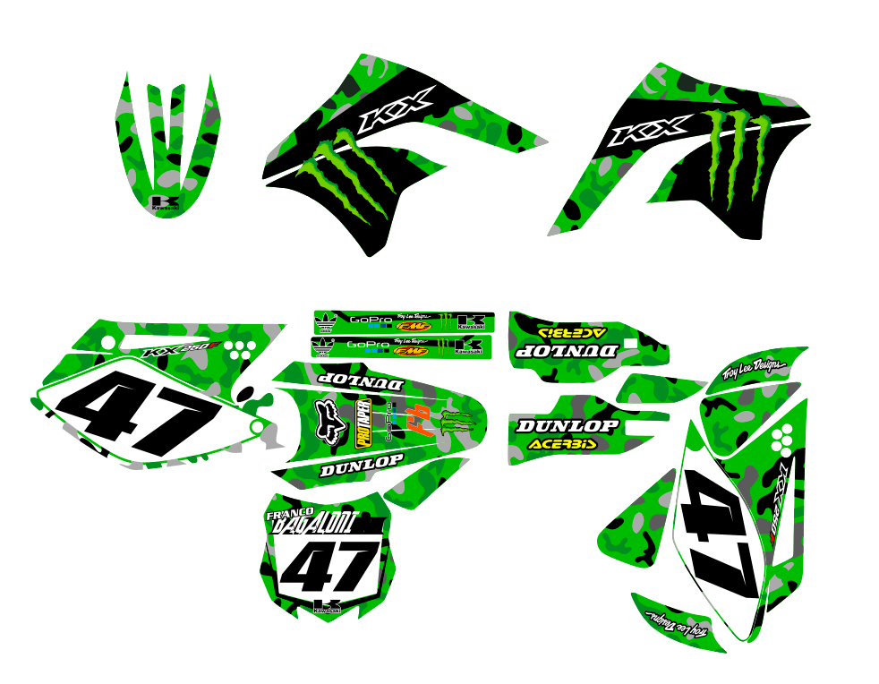 Kit déco KAWASAKI KX 125-250 CAMO