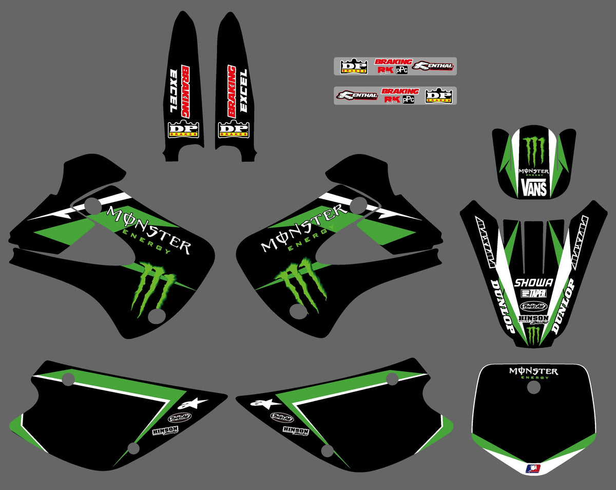 Kit Deco KAWASAKI KX 85-100 1998-2013 - GREEN MONSTER #3