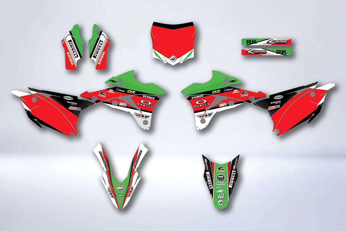 Graphics kit KAWASAKI KX 85-100 2014-2021 - GREEN RED
