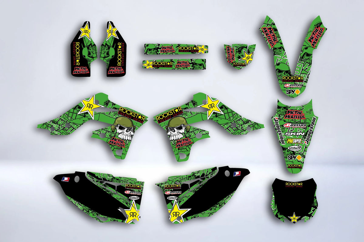 KAWASAKI KXF 250 2013-2016 graphics kit ROCKSTAR METAL