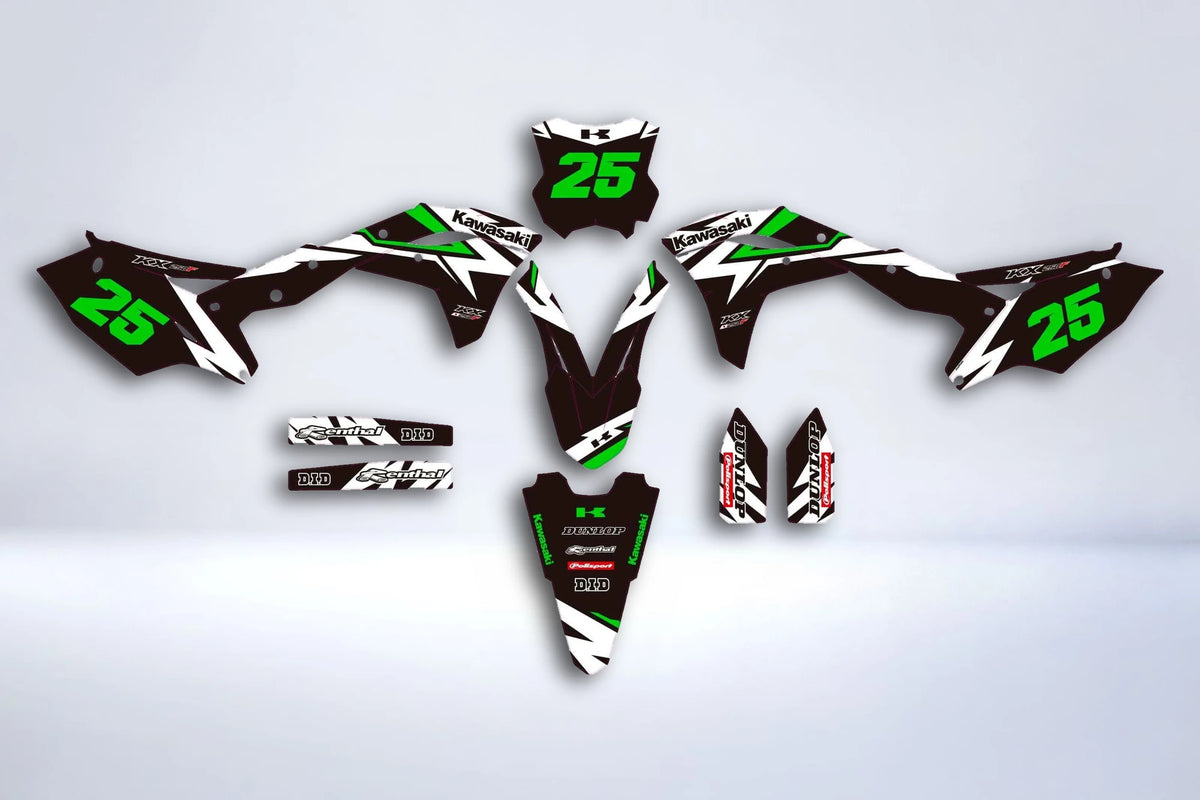 graphics kit KAWASAKI KXF 250 2017-2020 WHITE GREEN