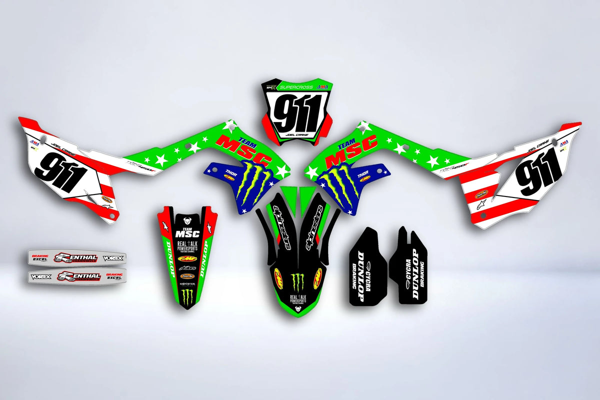 Graphics kit Kawasaki KXF 250 2021-2024 & KXF 450 2019-2023 - Strivox