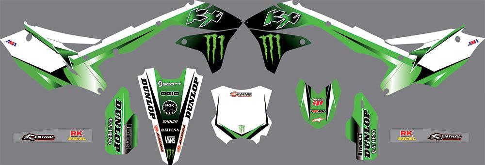 Dekor-Kit KAWASAKI KXF 450 2016-2018 GRÜN WEISS