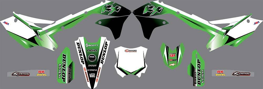 Dekor-Kit KAWASAKI KXF 450 2016-2018 GRÜN WEISS