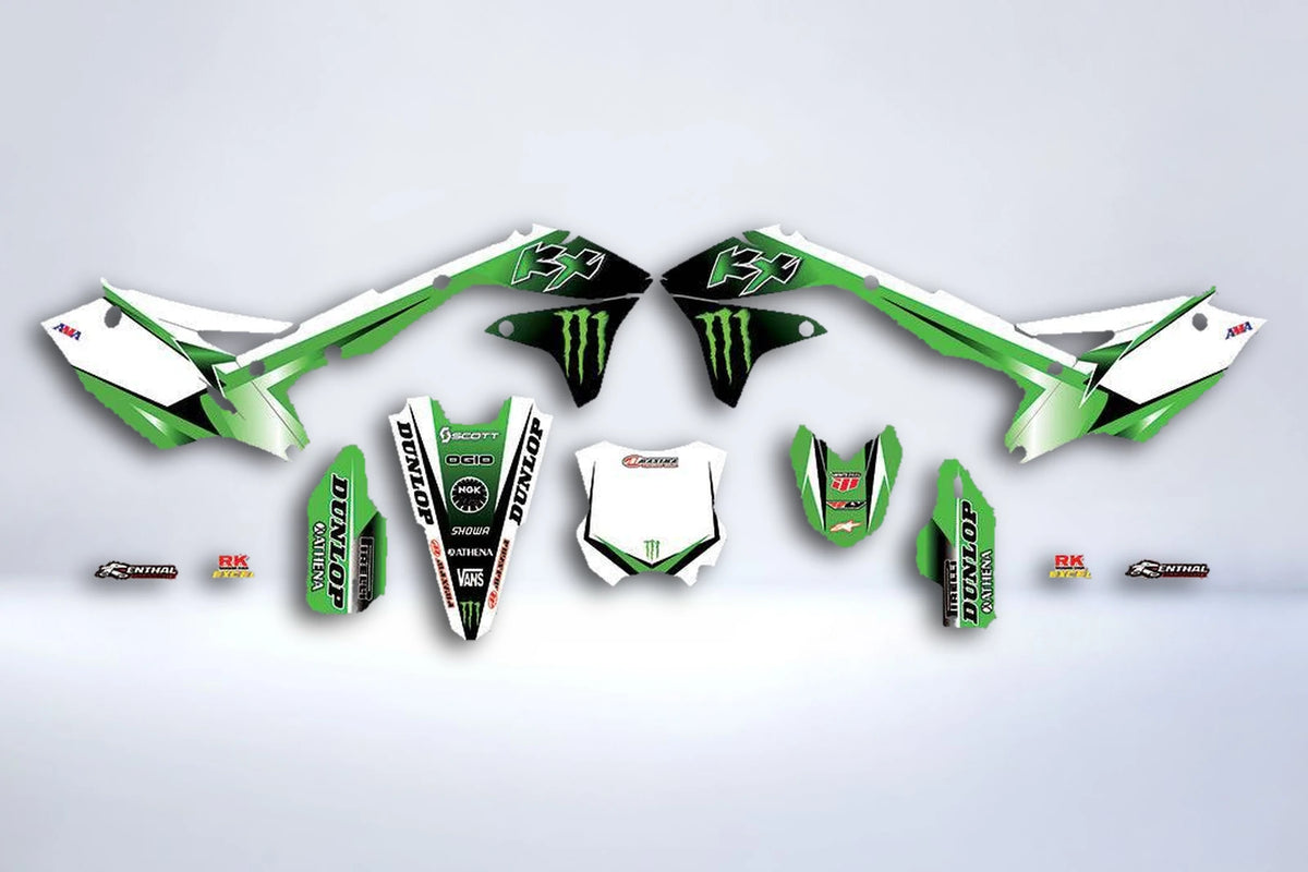 kit gráfico KAWASAKI KXF 450 2016-2018 VERDE BRANCO